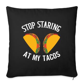 Taco drôle Fiesta mexicaine Cinco De Mayo - Coussin et housse de 45 x 45 cm - noir - Devant
