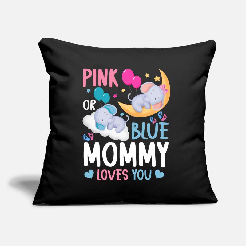 Pink Oder Blue Mama Liebt Dich Geschlecht Sofakissen mit Füllung 45 x 45 cm