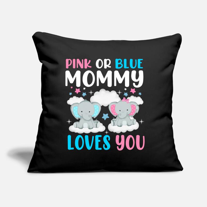 Pink Oder Blue Mama Liebt Dich Geschlecht Sofakissen mit Füllung 45 x 45 cm