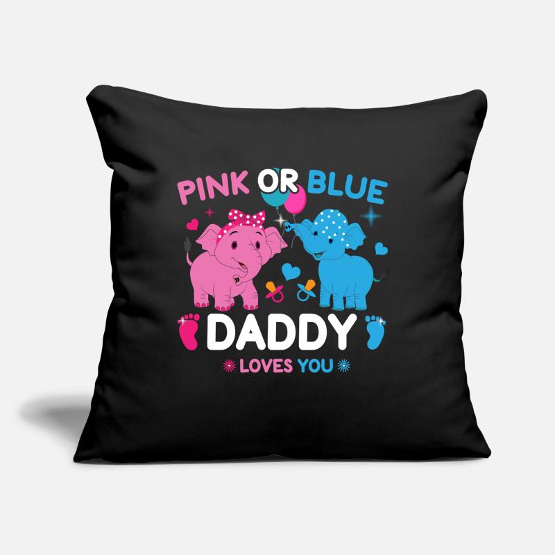 Pink Oder Blue Daddy Liebt Dich Geschlecht Sofakissen mit Füllung 45 x 45 cm