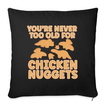 Nuggets de poulet Dino Amateurs de nuggets de dinosaures - Coussin et housse de 45 x 45 cm - noir - Devant