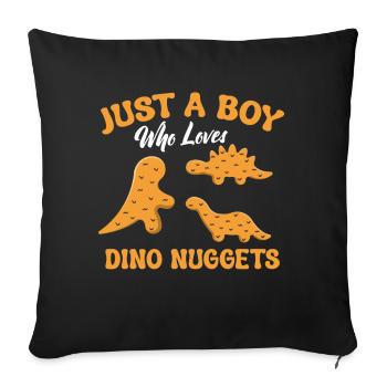 Nuggets de poulet Dino Amateurs de nuggets de dinosaures - Coussin et housse de 45 x 45 cm - noir - Devant