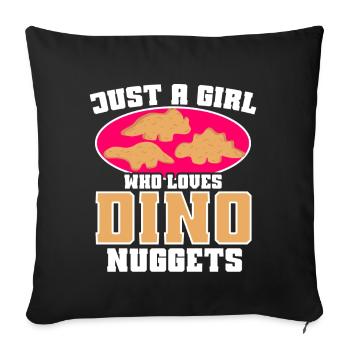 Nuggets de poulet Dino Amateurs de nuggets de dinosaures - Coussin et housse de 45 x 45 cm - noir - Devant
