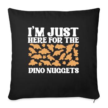 Nuggets de poulet Dino Amateurs de nuggets de dinosaures - Coussin et housse de 45 x 45 cm - noir - Devant