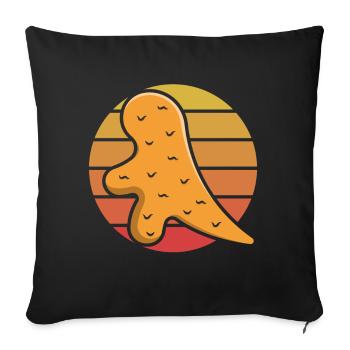 Nuggets de poulet Dino Amateurs de nuggets de dinosaures - Coussin et housse de 45 x 45 cm - noir - Devant