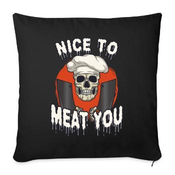 Meat Cutter Butcher Horror Skeleton Gore - Sofa pillow with filling 45cm x 45cm - black - Front