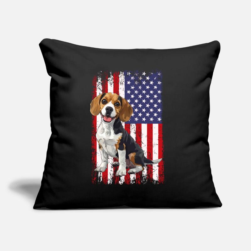 beagle drapeau américain, beagle Coussin et housse de 45 x 45 cm
