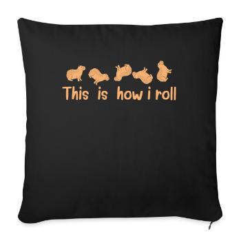 C'est comme ça que je roule un joli capybara - Coussin et housse de 45 x 45 cm - noir - Devant