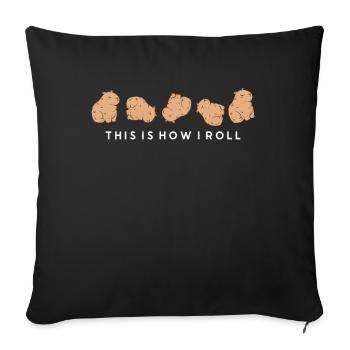 C'est comme ça que je roule un joli capybara - Coussin et housse de 45 x 45 cm - noir - Devant