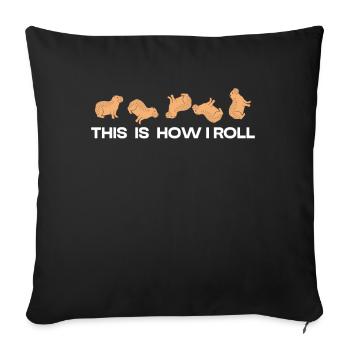 C'est comme ça que je roule un joli capybara - Coussin et housse de 45 x 45 cm - noir - Devant