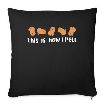 C'est comme ça que je roule un joli capybara - Coussin et housse de 45 x 45 cm - noir - Devant