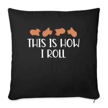 C'est comme ça que je roule un joli capybara - Coussin et housse de 45 x 45 cm - noir - Devant