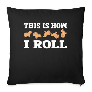 C'est comme ça que je roule un joli capybara - Coussin et housse de 45 x 45 cm - noir - Devant