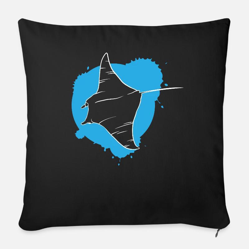 Rochen im Riff Ozeanischer Geist Geschenk - Sofakissen mit Füllung 45 x 45 cm - Schwarz