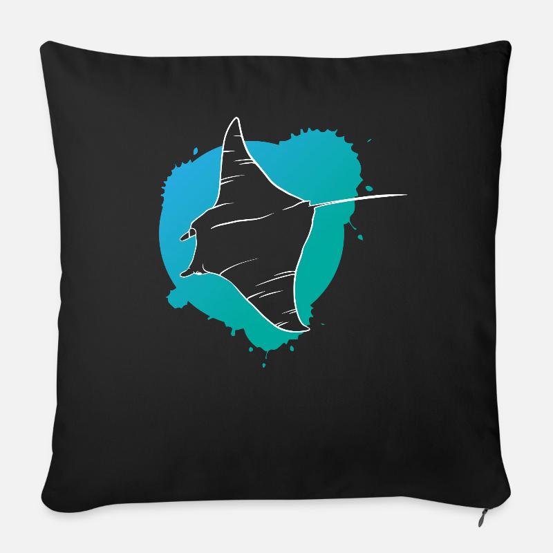Rochen im Riff Ozeanischer Geist Geschenk - Sofakissen mit Füllung 45 x 45 cm - Schwarz