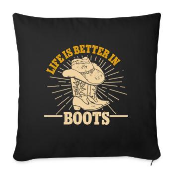 Line Dancing Groupe Line Dance Western Cowboy - Sofa pillow with filling 45cm x 45cm - black - Front