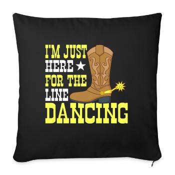 Line Dancing Groupe Line Dance Western Cowboy - Sofa pillow with filling 45cm x 45cm - black - Front