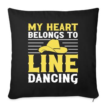 Line Dancing Groupe Line Dance Western Cowboy - Sofa pillow with filling 45cm x 45cm - black - Front