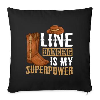 Line Dancing Groupe Line Dance Western Cowboy - Sofa pillow with filling 45cm x 45cm - black - Front