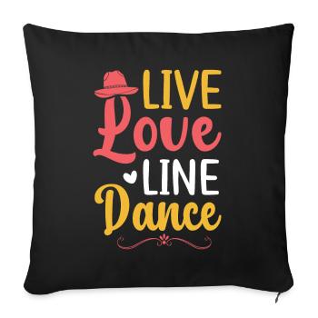Line Dancing Groupe Line Dance Western Cowboy - Sofa pillow with filling 45cm x 45cm - black - Front