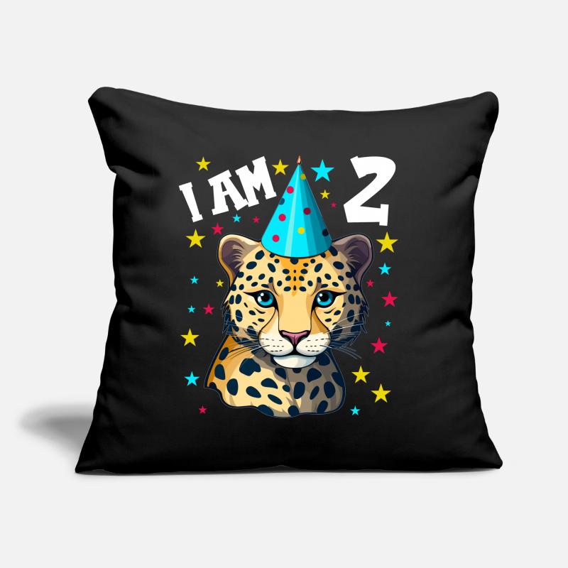 2. Geburtstag Ich bin 2 Jahre alt Leoparde Leopard Sofakissen mit Füllung 45 x 45 cm