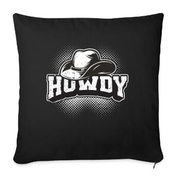 Howdy Western Country Southern Cowboy Texas - Sofakissen mit Füllung 45 x 45 cm - Schwarz - Vorne
