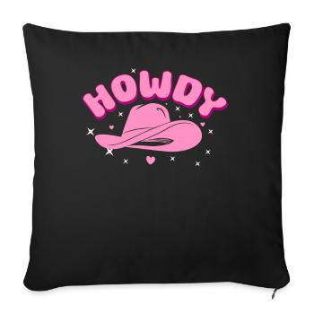 Groovy Howdy Rodeo Pays de l’Ouest Sud - Coussin et housse de 45 x 45 cm - noir - Devant
