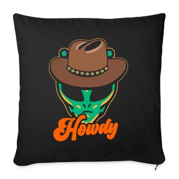 Howdy Alien Cowboy Space UFO Western - Sofa pillow with filling 45cm x 45cm - black - Front