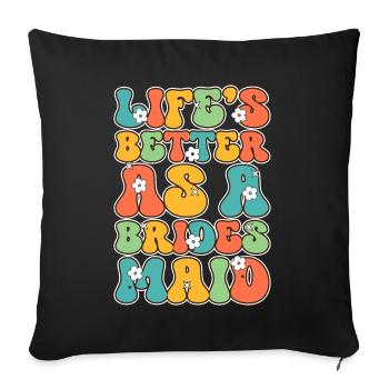 Honorpower Bridesmaid Groovy Bachelor - Sofa pillow with filling 45cm x 45cm - black - Front