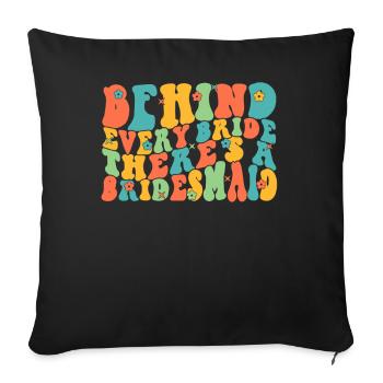 Honorpower Demoiselle d’honneur Groovy Bachelor - Coussin et housse de 45 x 45 cm - noir - Devant