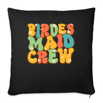 Honorpower Demoiselle d’honneur Groovy Bachelor - Coussin et housse de 45 x 45 cm - noir - Devant