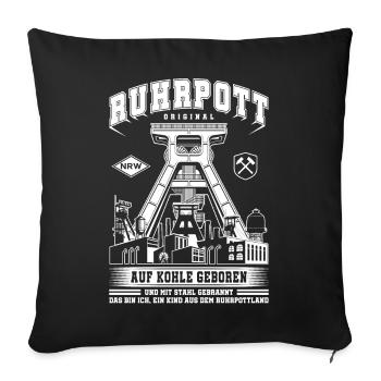 Ruhrpott Ruhrgebiet - Sofakissen mit Füllung 45 x 45 cm - Schwarz - Vorne
