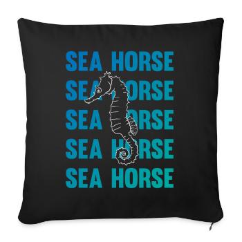 Sea Horse Writing Game Ocean Love - Sofa pillow with filling 45cm x 45cm - black - Front