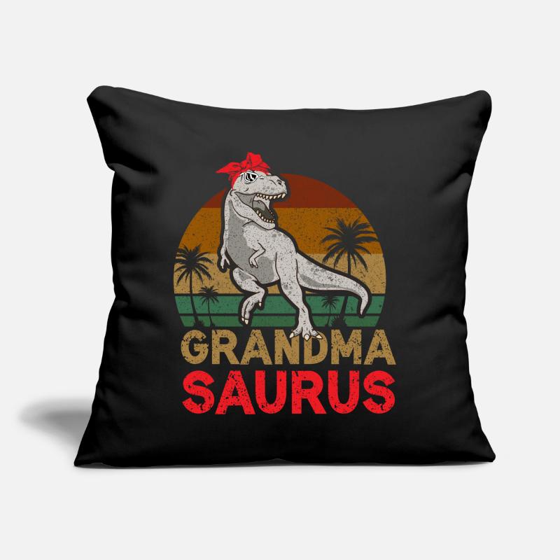 Omasaurus T Rex Dinosaure Granny Saurus Coussin et housse de 45 x 45 cm