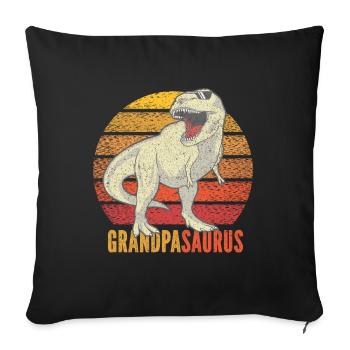 Opasaurus T Rex Dinosaur Grandpa Saurus - Sofa pillow with filling 45cm x 45cm - black - Front