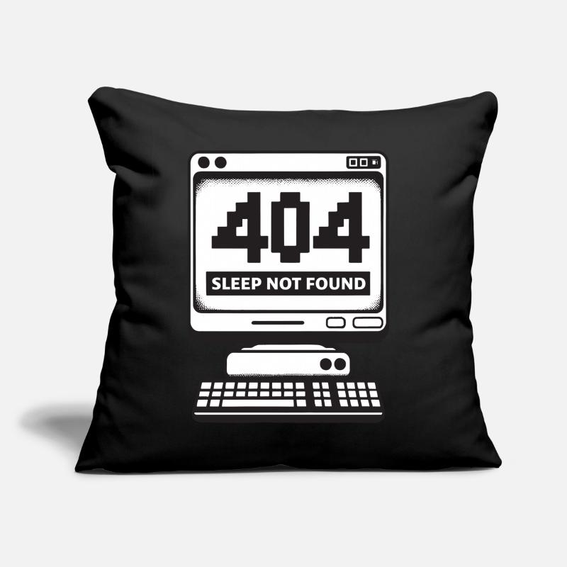 404 Sleep Not Found Drôle de programmateur d’insomnie Coussin et housse de 45 x 45 cm