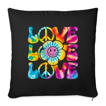 Groovy Tie Dye rétro des années 70 Hippie Vintage - Coussin et housse de 45 x 45 cm - noir - Devant