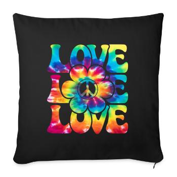 Groovy Tie Dye Retro 70s Hippie Vintage - Sofa pillow with filling 45cm x 45cm - black - Front