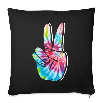 Groovy Tie Dye Retro 70s Hippie Vintage - Sofa pillow with filling 45cm x 45cm - black - Front