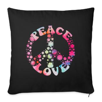Groovy Tie Dye rétro des années 70 Hippie Vintage - Coussin et housse de 45 x 45 cm - noir - Devant
