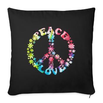 Groovy Tie Dye rétro des années 70 Hippie Vintage - Coussin et housse de 45 x 45 cm - noir - Devant