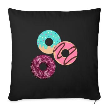 Donut Themed Donut Sprayed Funny Cute - Sofa pillow with filling 45cm x 45cm - black - Front