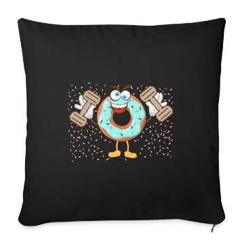 Donut sur le thème Donut pulvérisé drôle mignon - Coussin et housse de 45 x 45 cm - noir - Devant