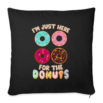 Donut sur le thème Donut pulvérisé drôle mignon - Coussin et housse de 45 x 45 cm - noir - Devant