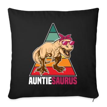 Tanteaurus T Rex Dinosaur Aunt Saurus Family - Sofa pillow with filling 45cm x 45cm - black - Front