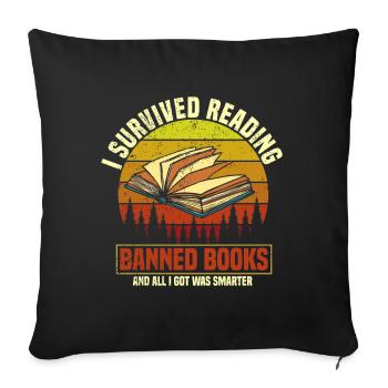Banned Books Lovers Read Book Books - Sofa pillow with filling 45cm x 45cm - black - Front