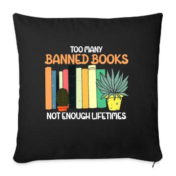 Banned Books Lovers Read Book Books - Sofa pillow with filling 45cm x 45cm - black - Front