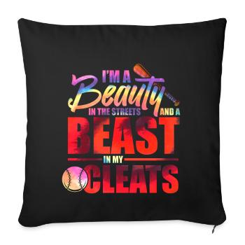 Binden Sie Dye Softball Teen Girls Softballspieler - Sofakissen mit Füllung 45 x 45 cm - Schwarz - Vorne