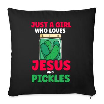 Pickles & Jesus Pickle Vegetable Growing - Sofa pillow with filling 45cm x 45cm - black - Front