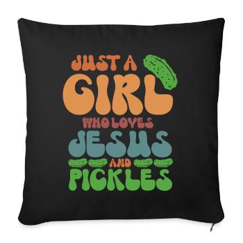 Pickles & Jesus Pickle Vegetable Growing - Sofa pillow with filling 45cm x 45cm - black - Front